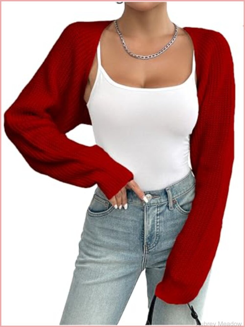 Rib Knit Open Front Cropped Bolero Shrug Sweater
